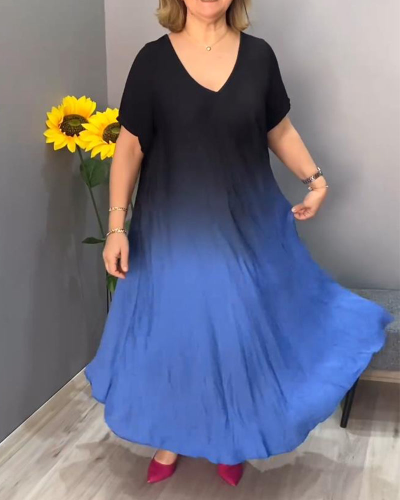 Joan - Vestido Maxi Fluido con Degradado de Verano