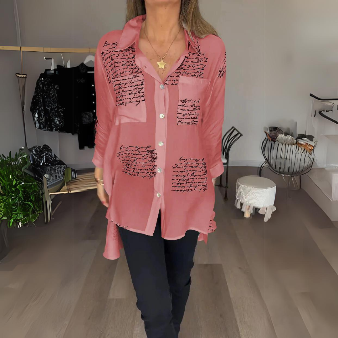 Jeanne | Blusa de botones impresa