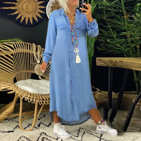 Lia | Vestido Camisa de Mezclilla Cómodo