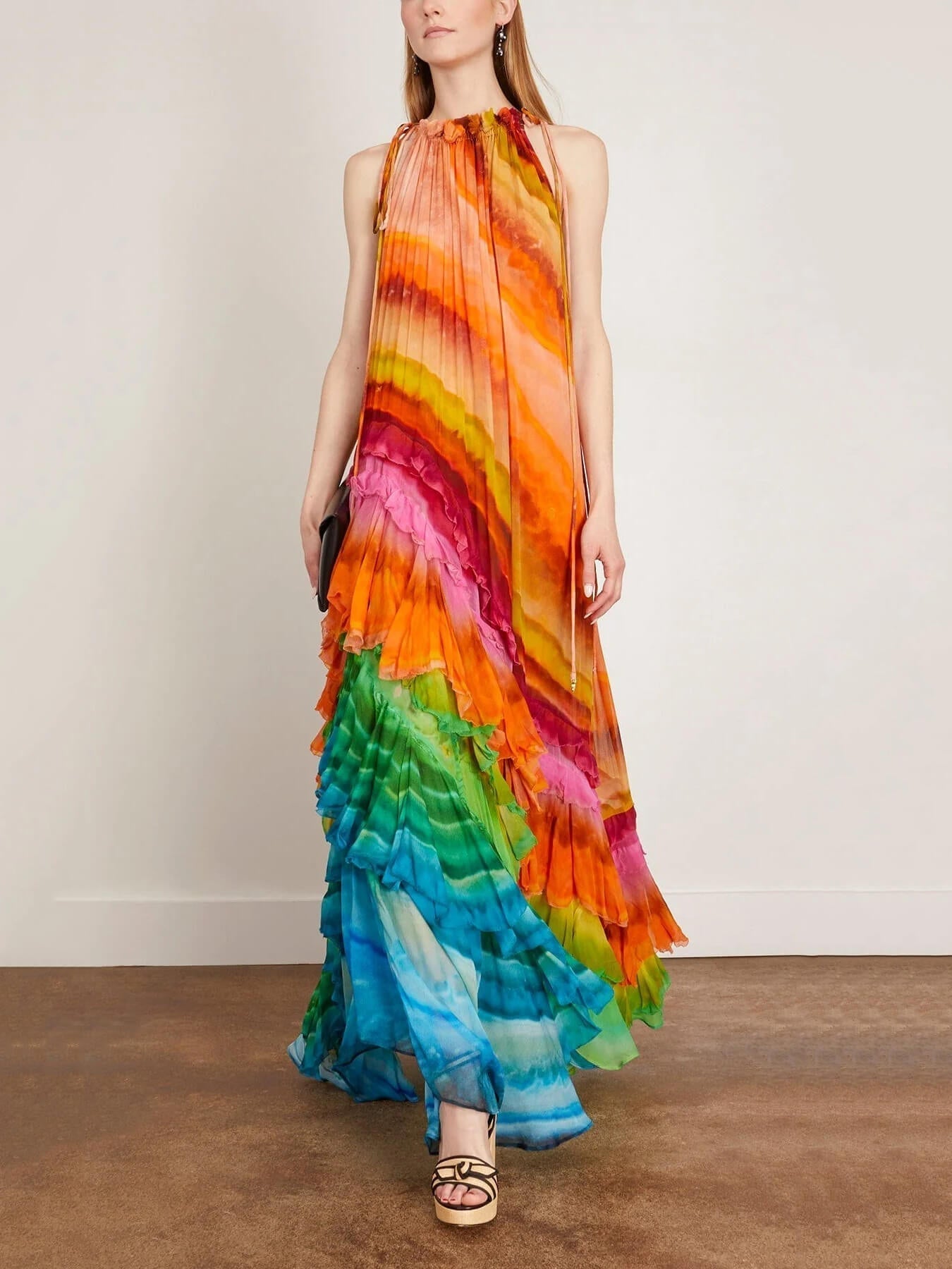 Velia - Vestido fluido de gasa hasta el tobillo