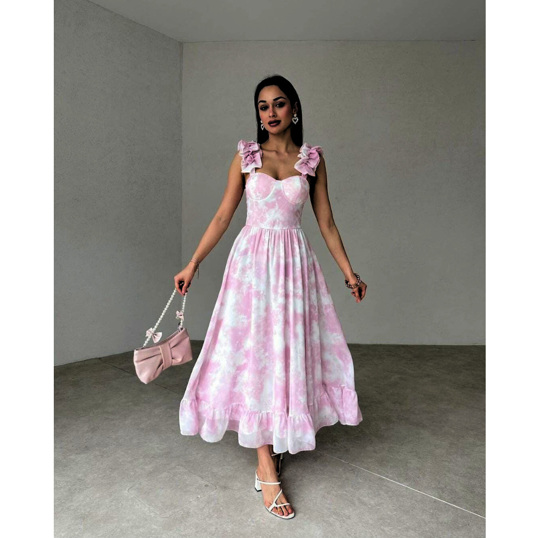 Elizabeth | Vestido midi con volantes