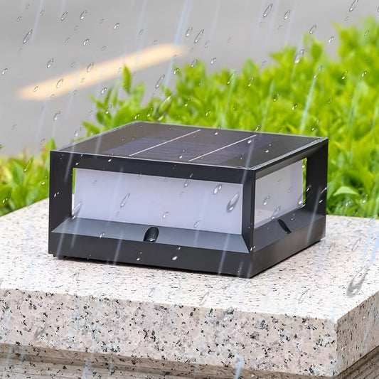 Luz de Poste Solar LED para Jardín de Aluminio Negro