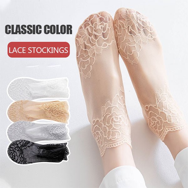 Invisible Lace Socks – Non-Slip No-Show Liner