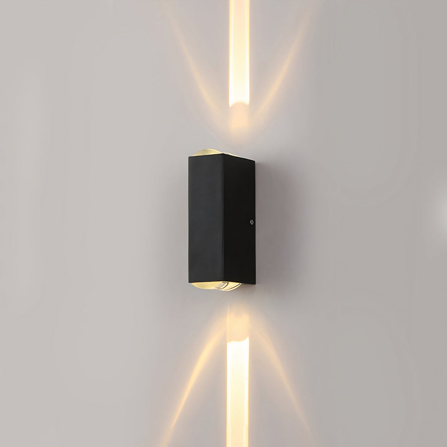 Lámpara de pared exterior de aluminio negro LED arriba y abajo