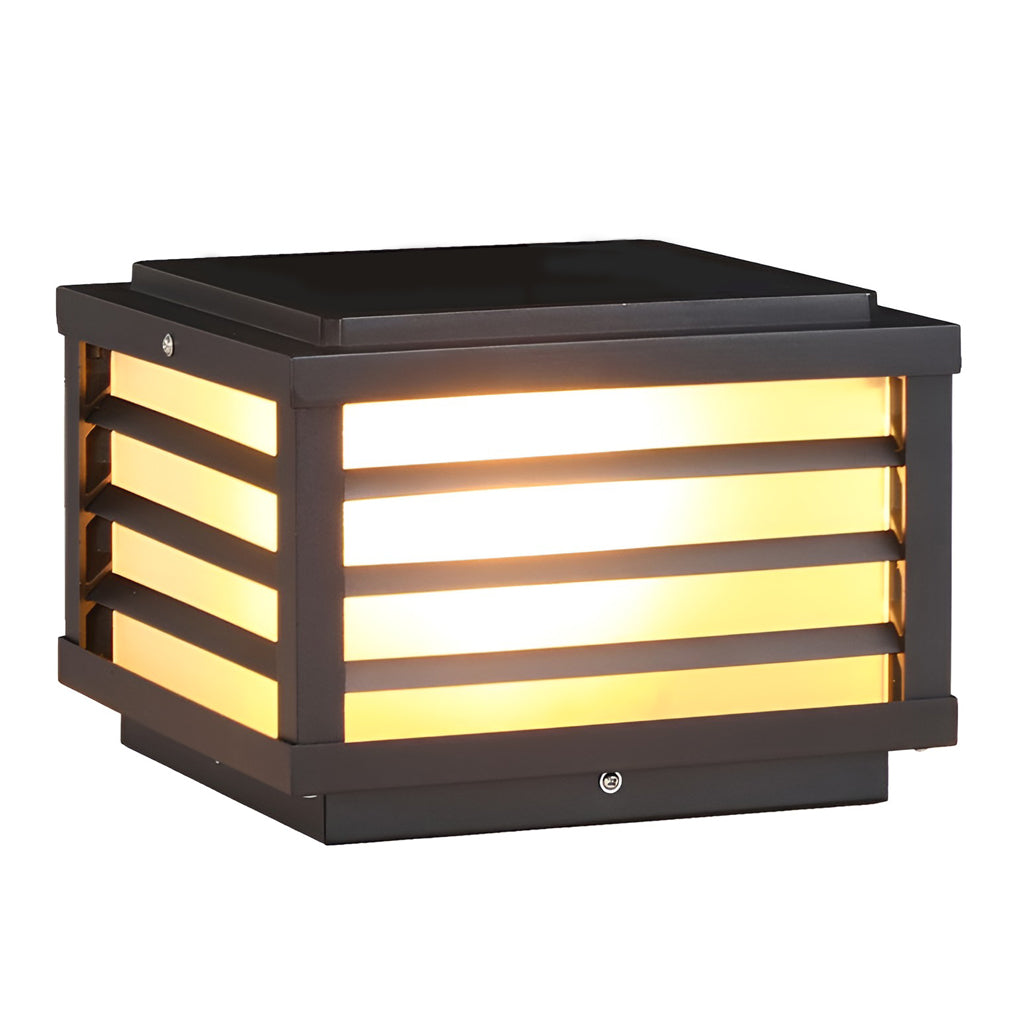 Luz de poste de cerca LED solar para exteriores negra