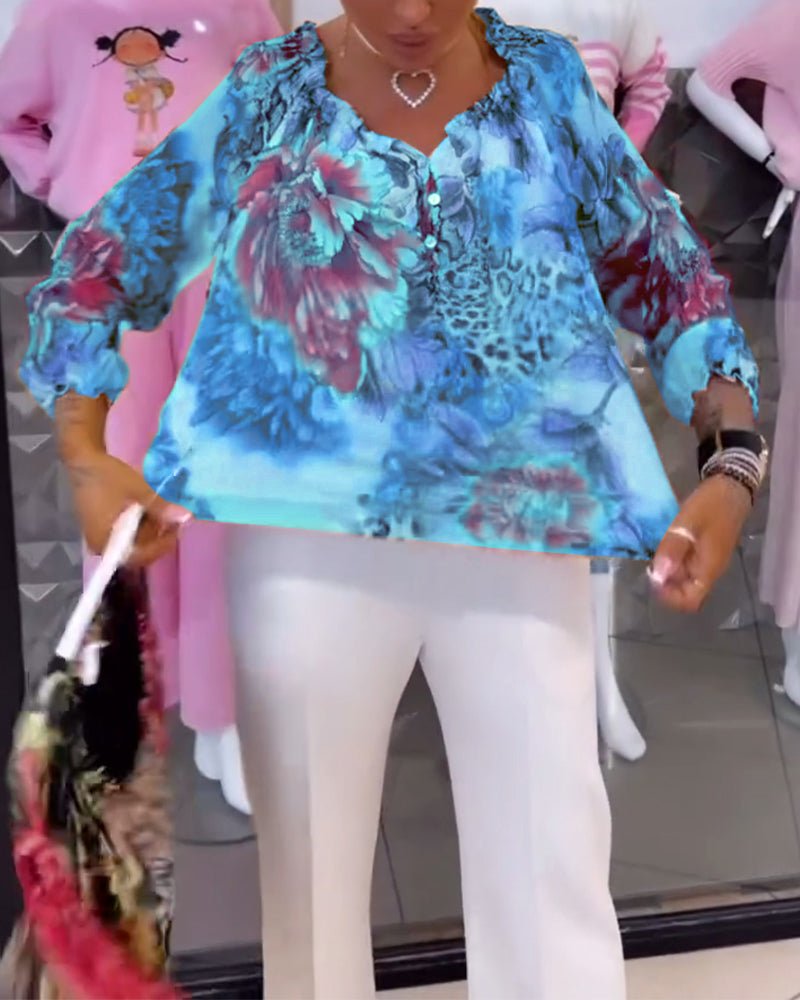 Elsie | Blusa floral con escote en V