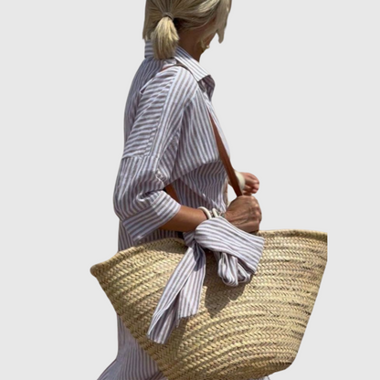 Elodie - Vestido Camisa a Rayas Chic con Botones