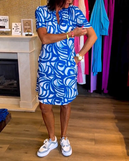 Mira - Vestido estampado con escote en V