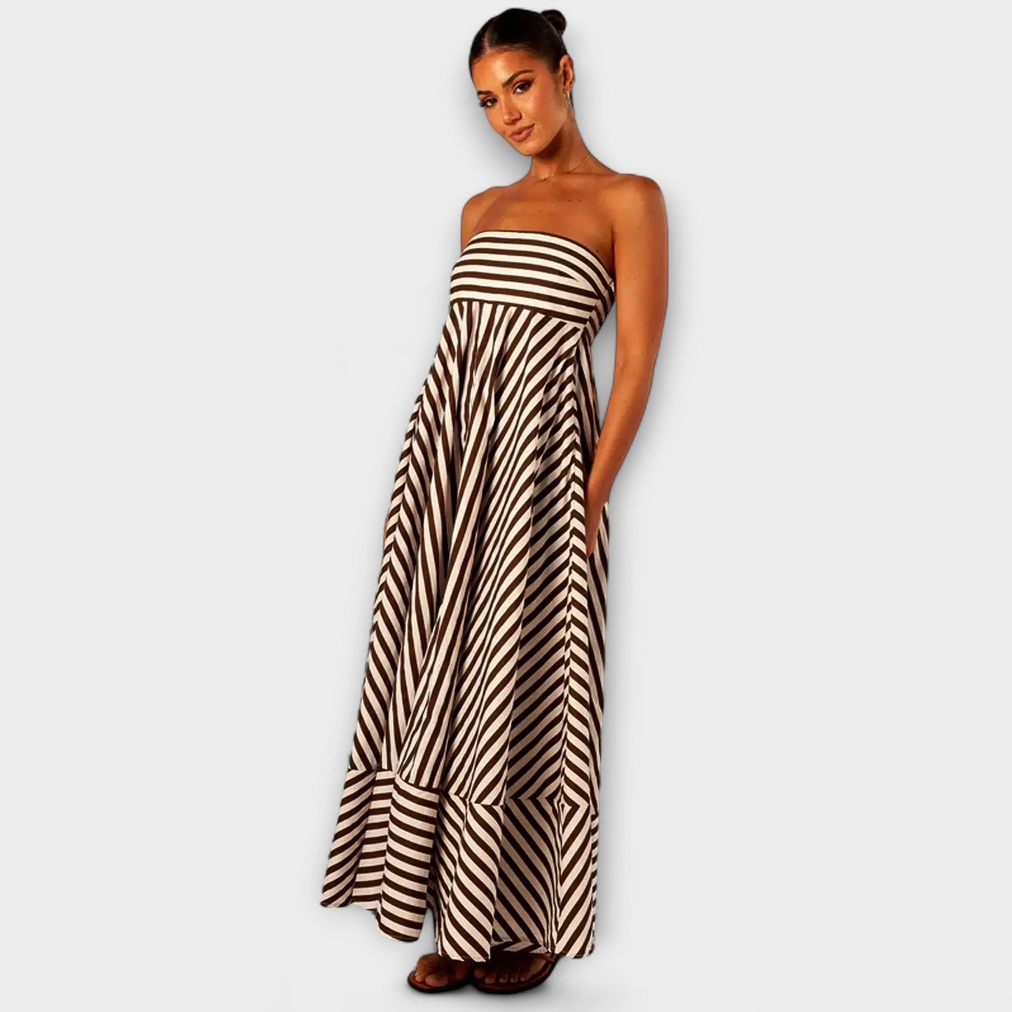 Vestido maxi con volantes encanto nocturno