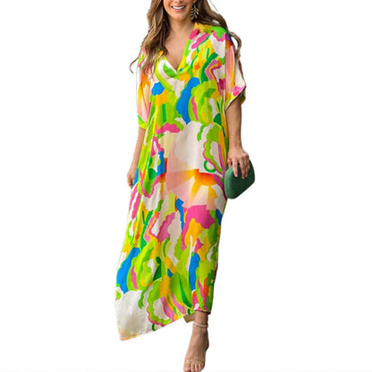 Vestido casual René con estampado pintado