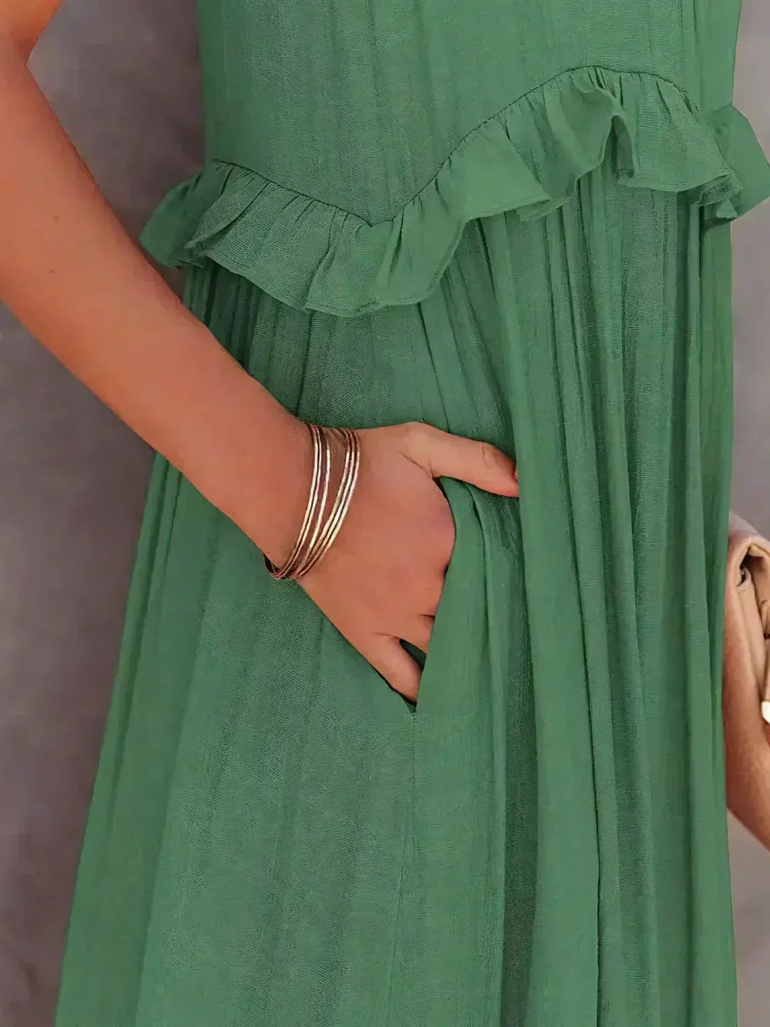 Edna | Vestido maxi con volantes y cuello halter