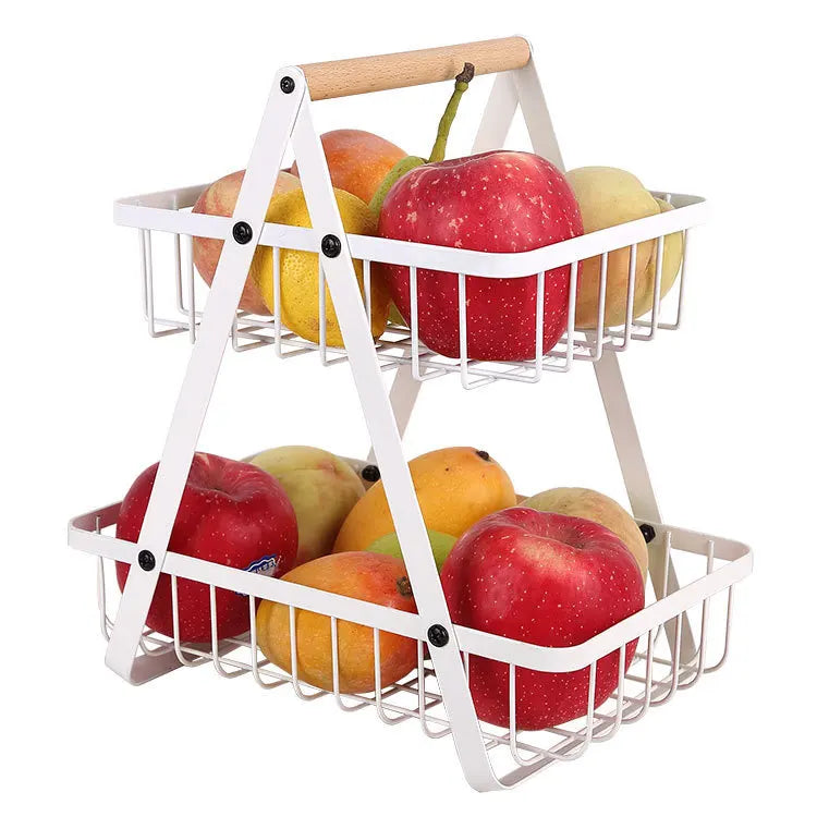 Soporte metálico para cesta de frutas de almacenamiento de cocina