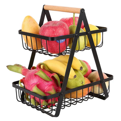 Soporte metálico para cesta de frutas de almacenamiento de cocina