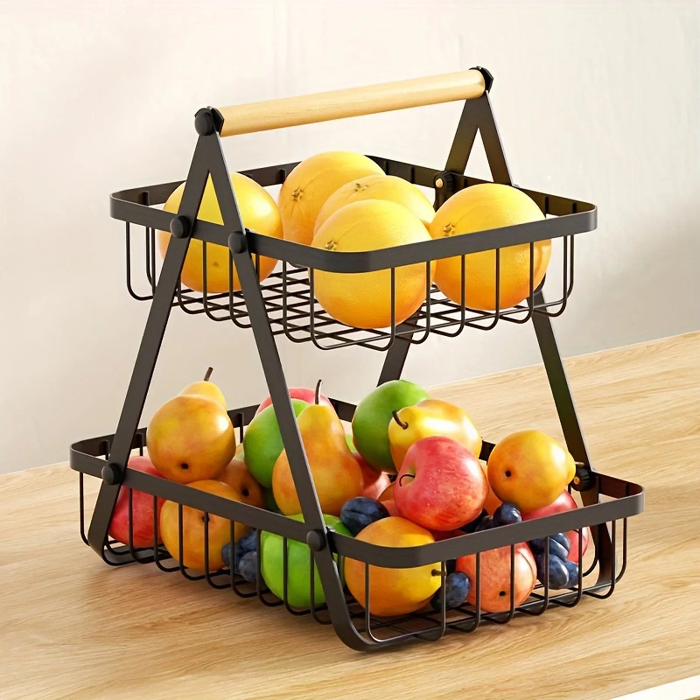 Soporte metálico para cesta de frutas de almacenamiento de cocina