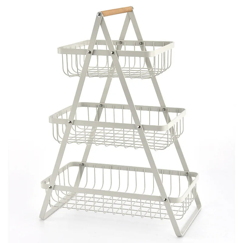 Soporte metálico para cesta de frutas de almacenamiento de cocina