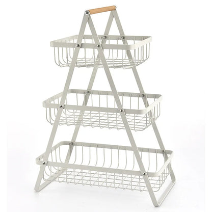 Soporte metálico para cesta de frutas de almacenamiento de cocina