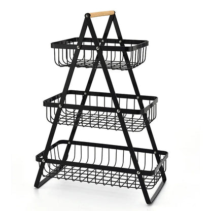 Soporte metálico para cesta de frutas de almacenamiento de cocina