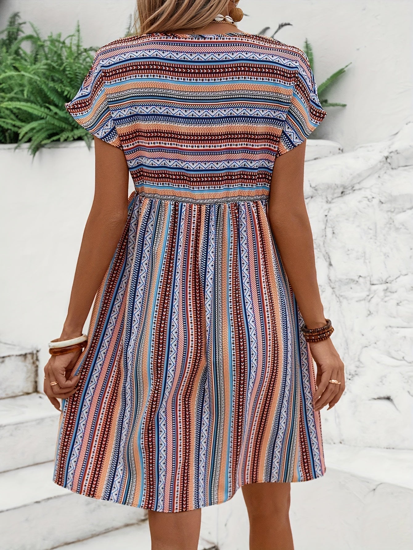 Ámbar | Vestido de estilo bohemio a rayas