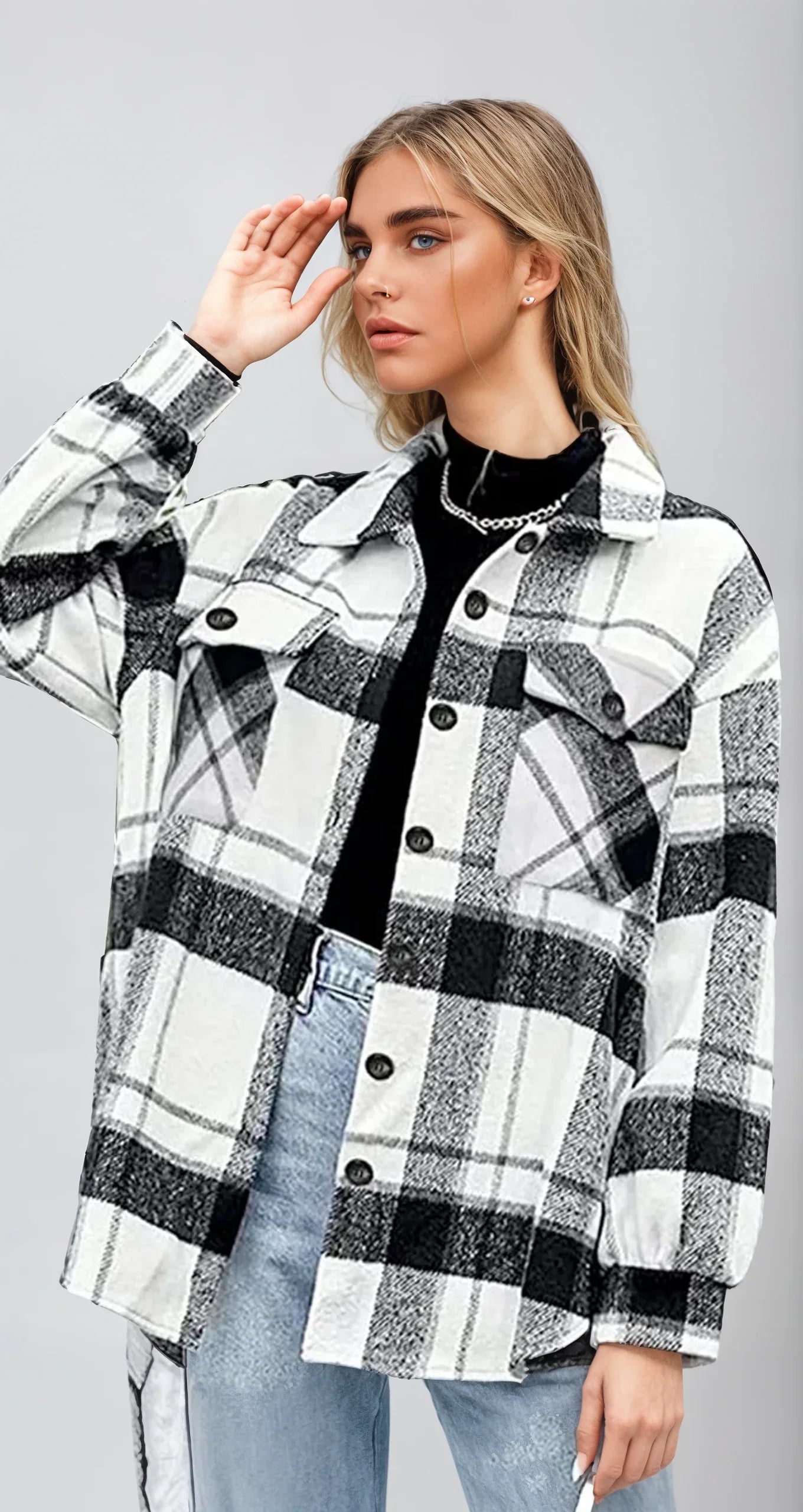 Lisa - Long Sleeve Plaid Flannel - Cozy & Stylish