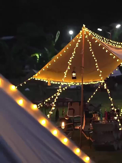 Luces de cadena para exteriores con batería, blanco cálido