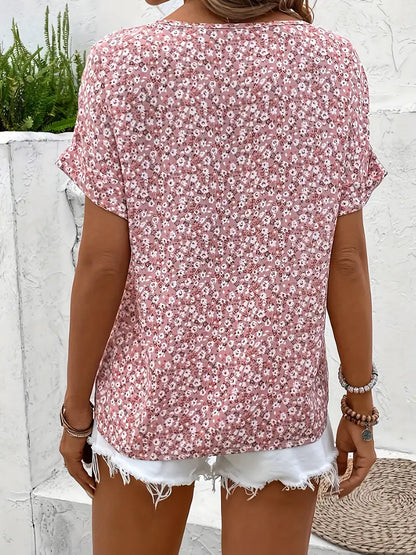 Danica | Blusa de Impresión Floral Rosa