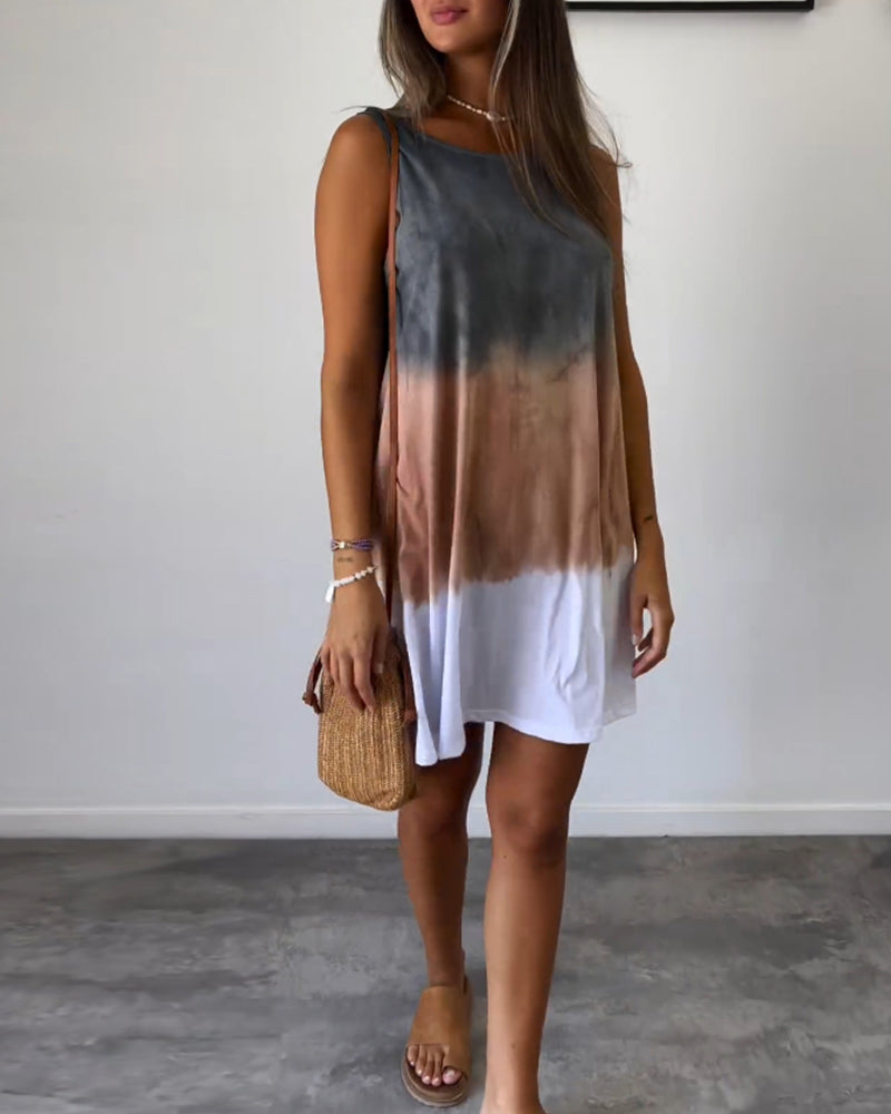 Josie - Vestido Mini con Estampado Degradado Tie Dye