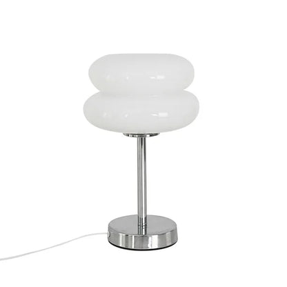 Lámpara de mesa con pantalla de vidrio retro