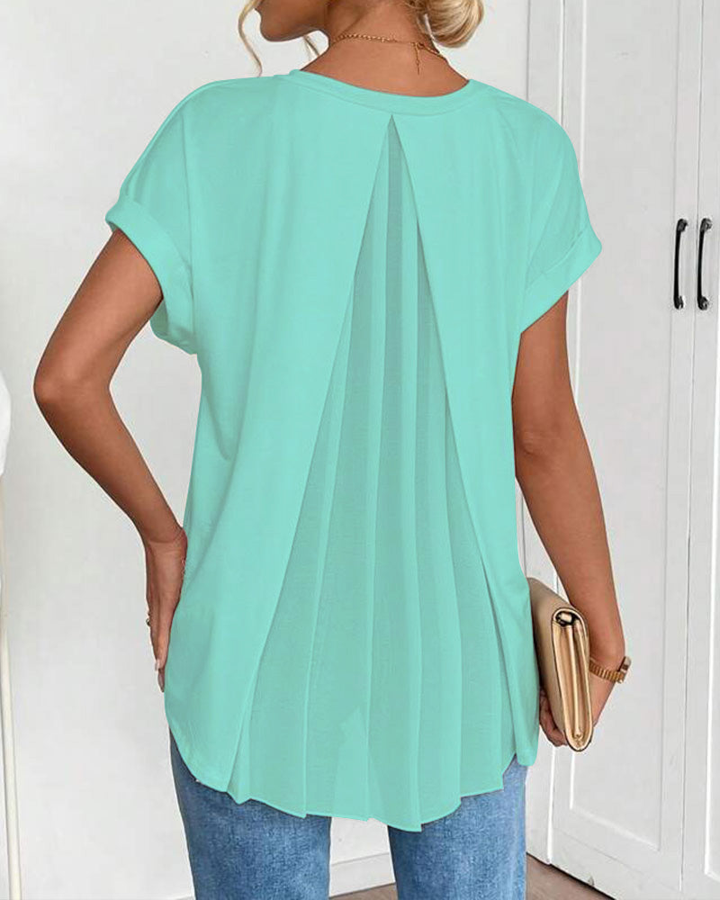 Estrid | Short Sleeve Patchwork T-Shirt