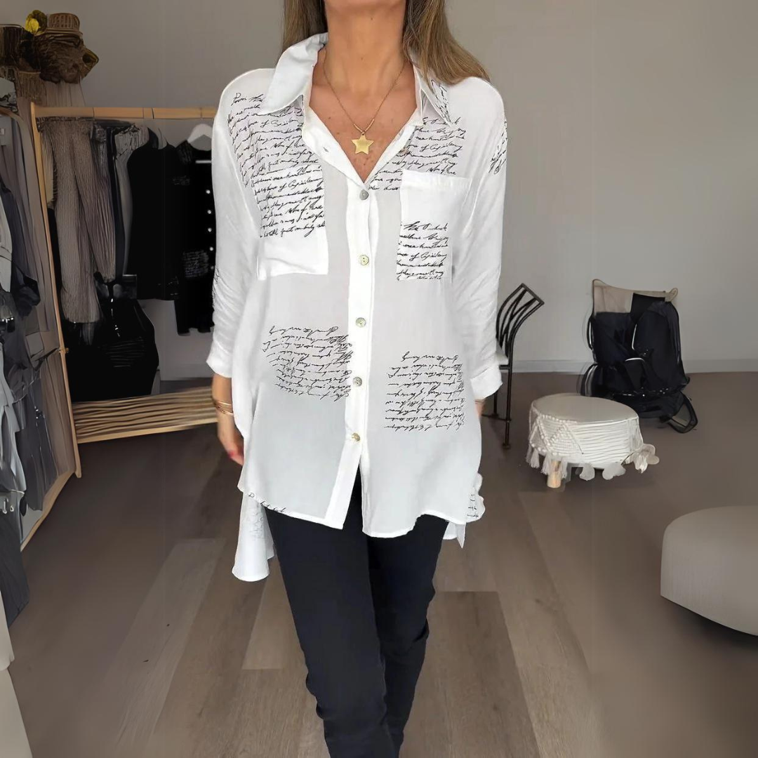Jeanne | Blusa de botones impresa