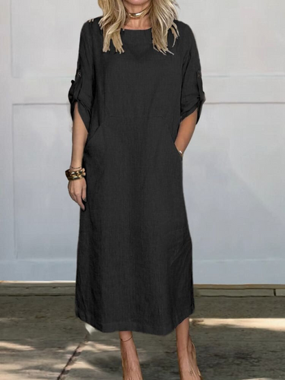 Ruth | Vestido Midi Elegante de Bolsillo