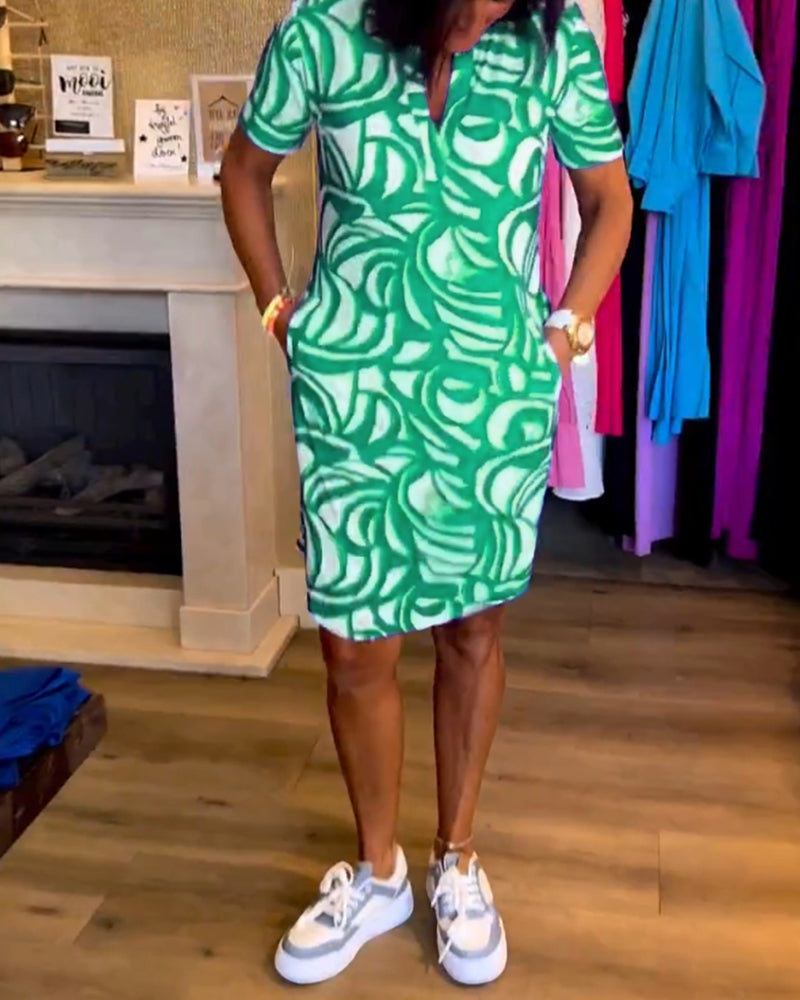Mira - Vestido estampado con escote en V