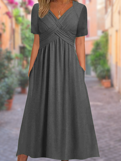 Florence - Vestido elegante de corte suelto con escote en V