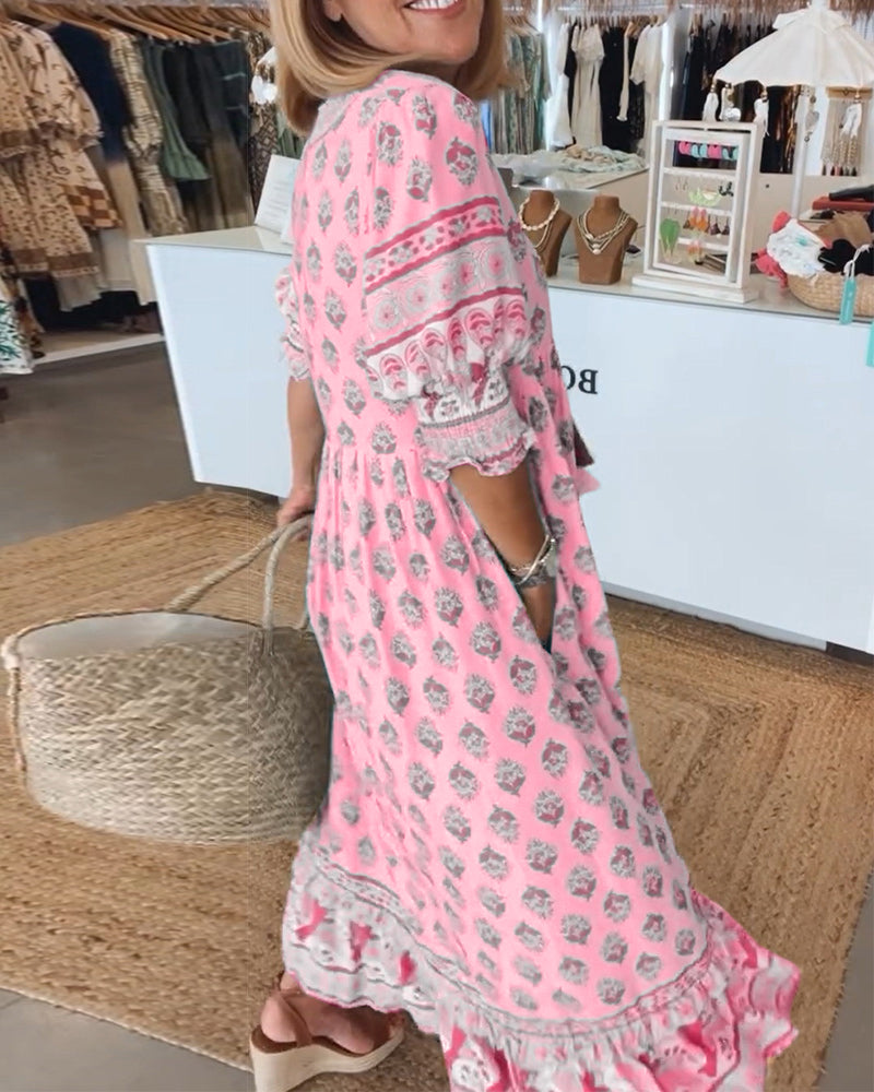 Vestido Maxi Bohemio de Capas Margaret