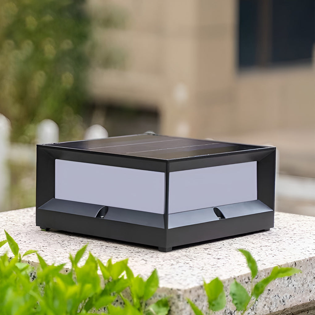 Luz de Poste Solar LED para Jardín de Aluminio Negro