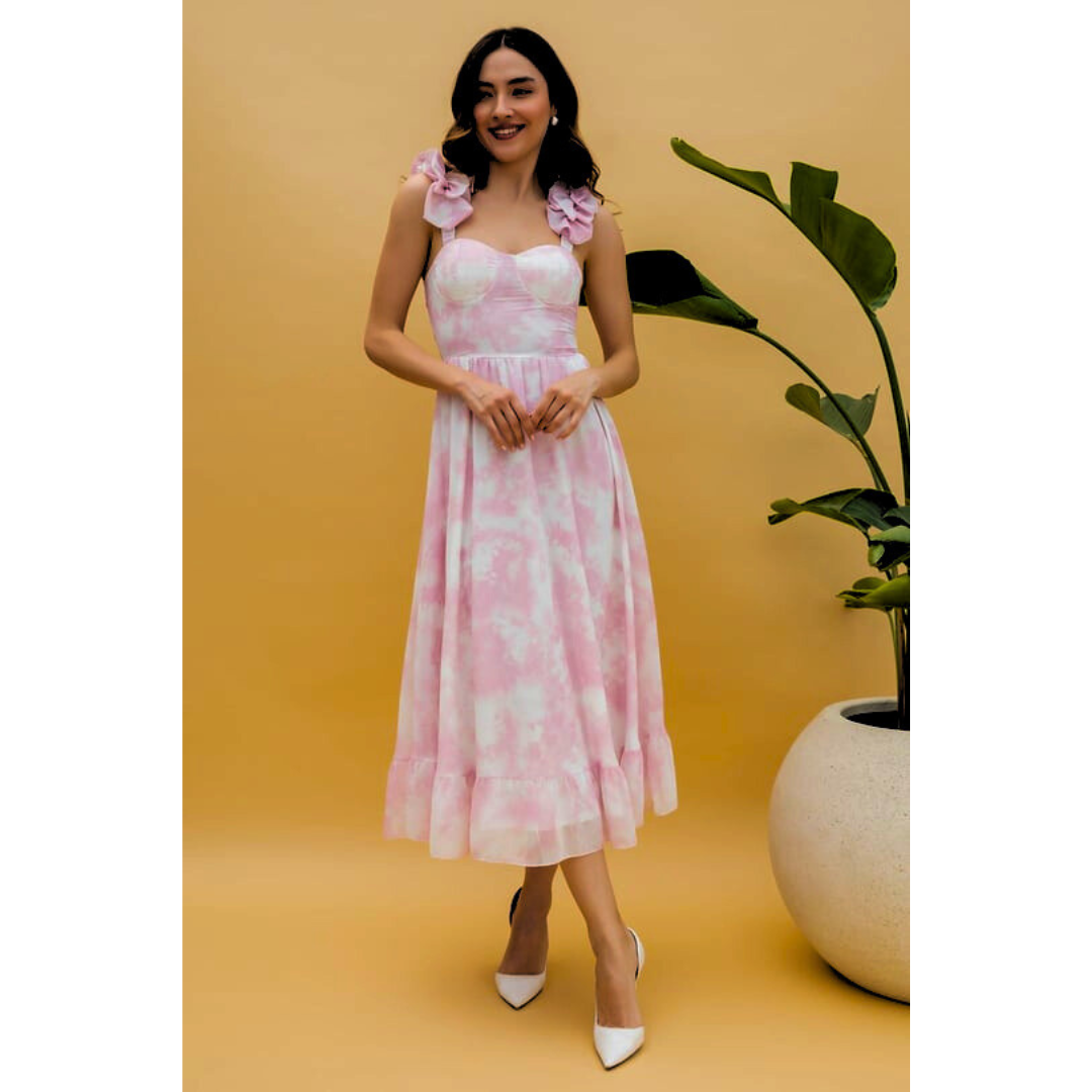 Elizabeth | Vestido midi con volantes