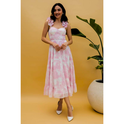 Elizabeth | Vestido midi con volantes