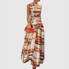 Ashlynn - Vestido de noche sin mangas plisado con cuello redondo chic