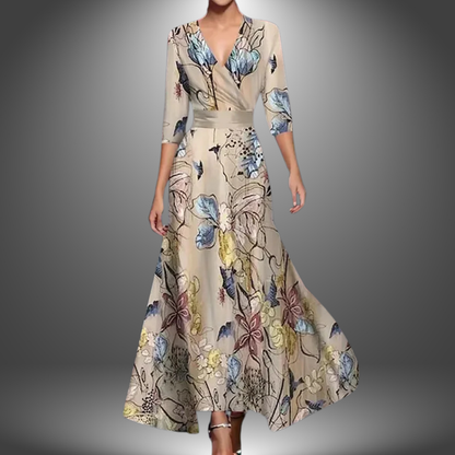 Nora | Vestido cruzado estampado