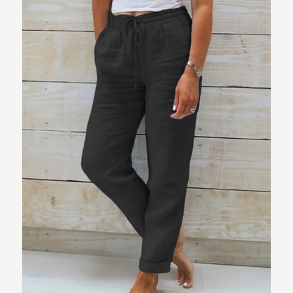 Eleonor – Pantalones Premium de Lino Elástico Transpirable