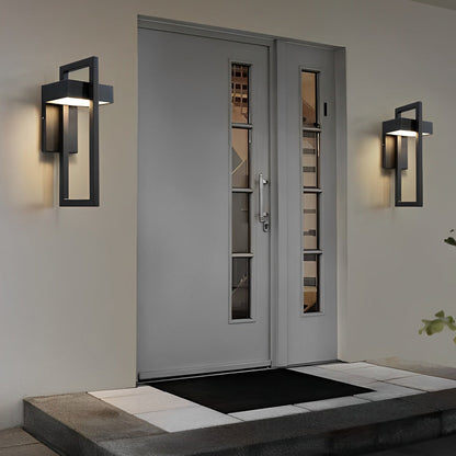 Lámpara de pared exterior moderna negra con LED