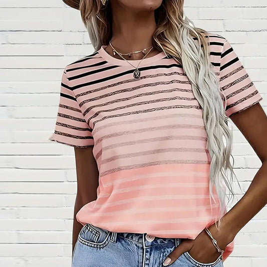 Kylie | Camiseta de cuello redondo a rayas