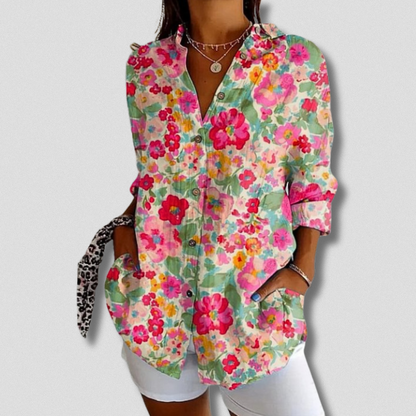 Camisa de manga larga con botones y estampado floral Stefanie