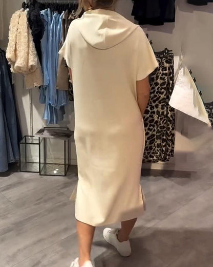 Parker - Vestido Casual con Capucha y Estampado de Letras