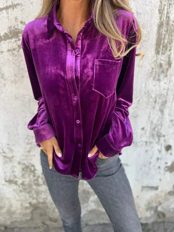 Lyn | Blusa de Terciopelo Clásica