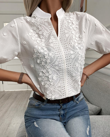 Tracey | Blusa de Bordado Floral Chic