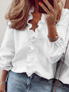 Chiyo – Blusa con mangas abullonadas y escote en V – Ajuste moderno y cómodo