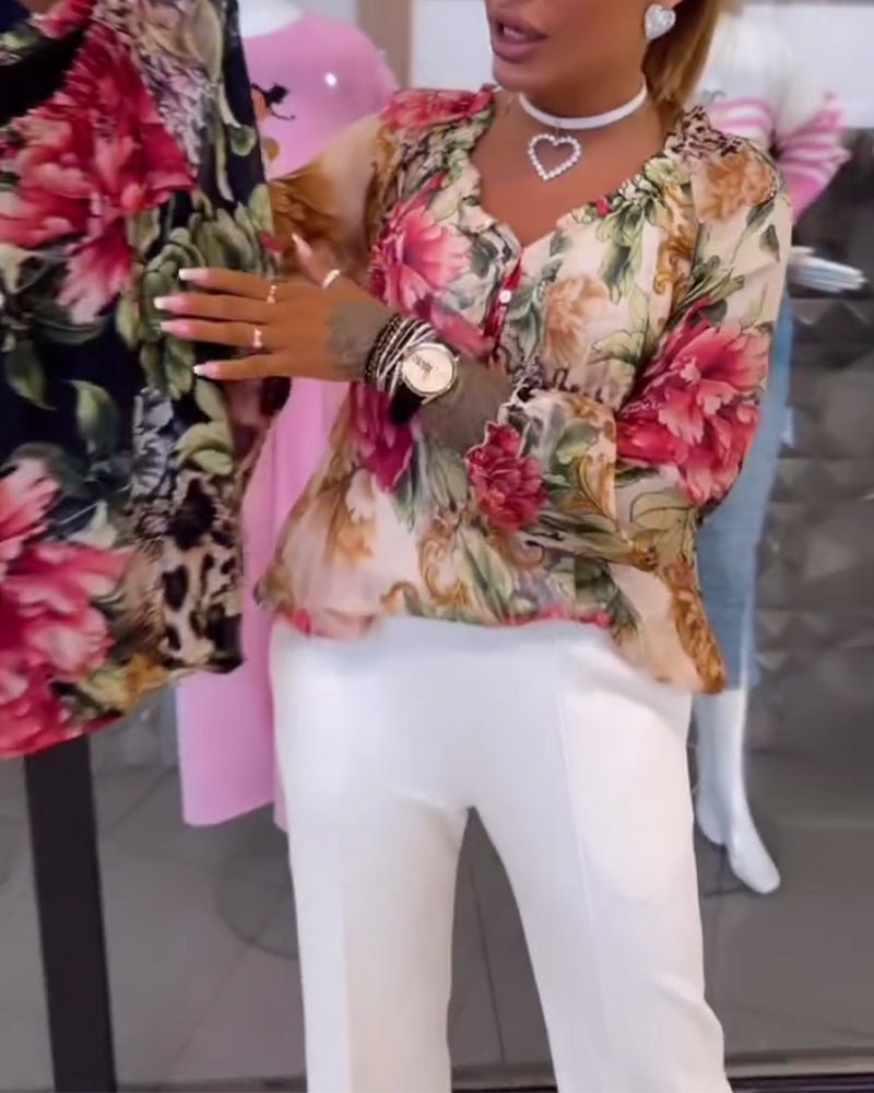 Elsie | Blusa floral con escote en V