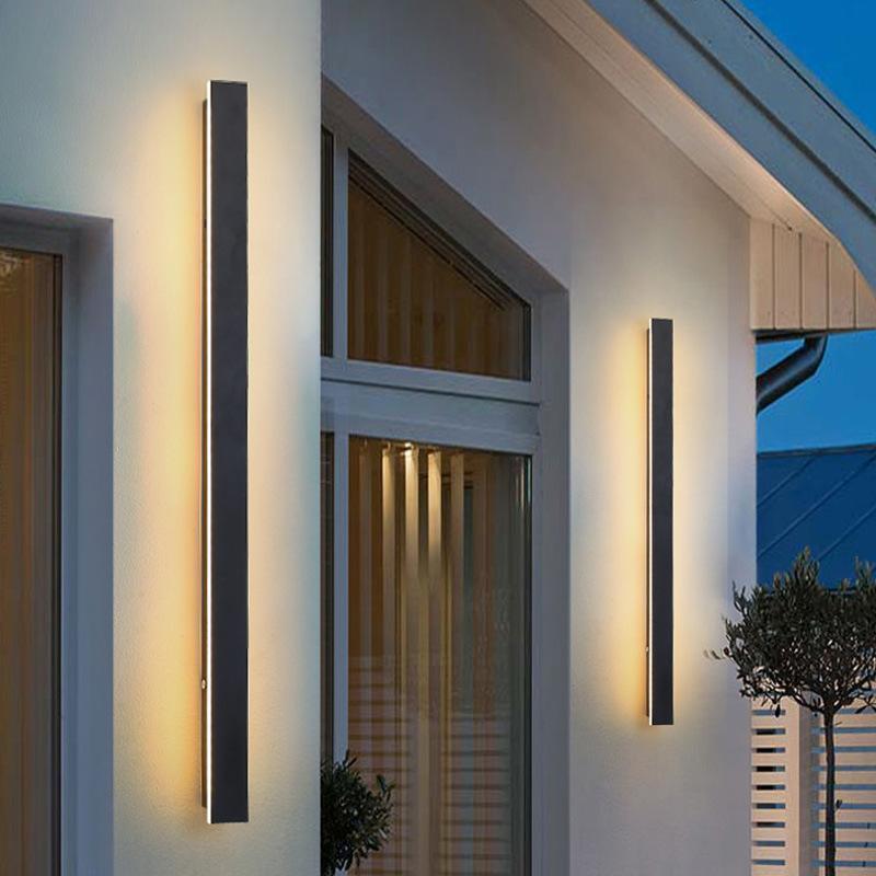 Lámpara de Pared Exterior Moderna Negra Aplique LED