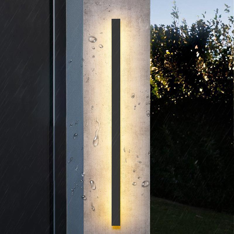 Lámpara de Pared Exterior Moderna Negra Aplique LED