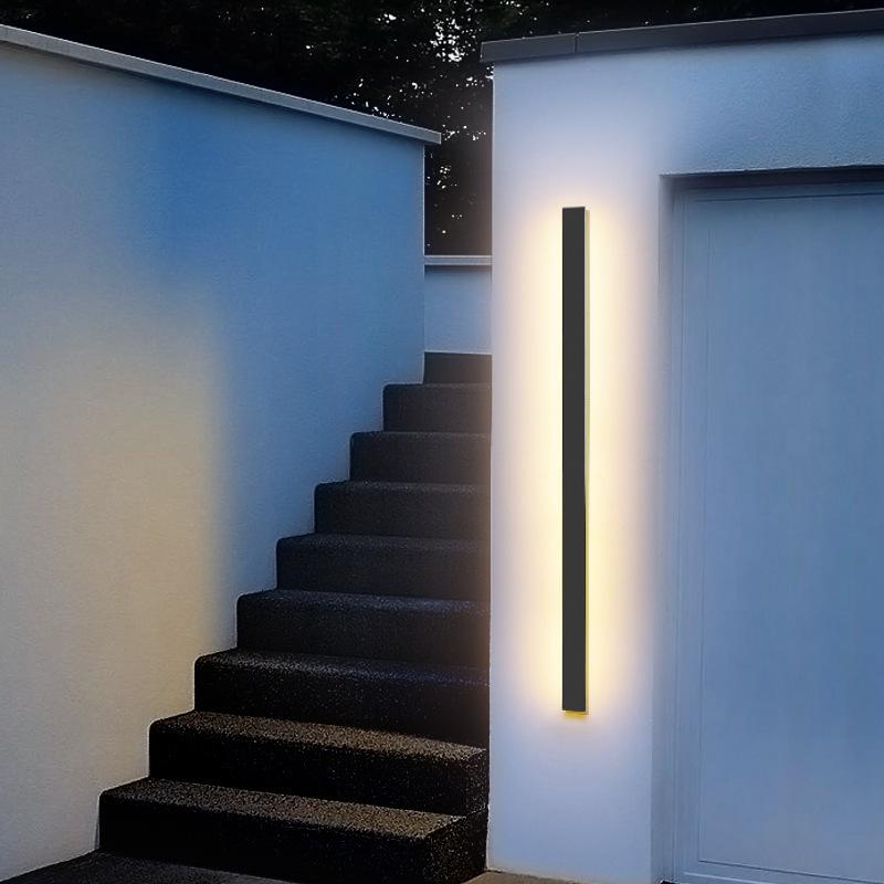 Lámpara de Pared Exterior Moderna Negra Aplique LED